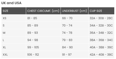 Roxy Bikini Tops 0 Size Chart